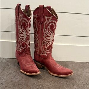 Red Embroidered Cowboy Boots